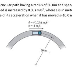 Truck circular travels path solved has speed r12 distance transcribed problem text been show