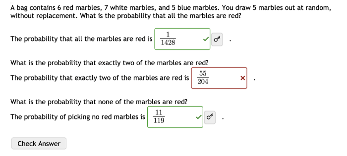 Marbles probability