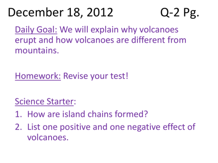 Compare and contrast mountains and volcanoes