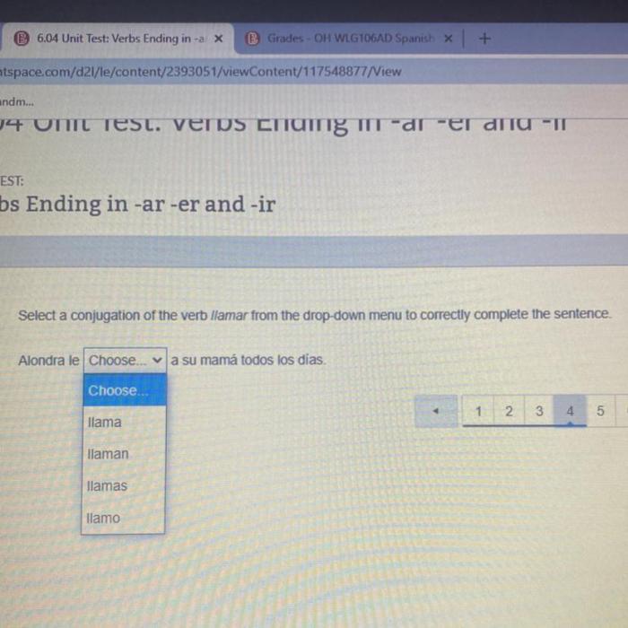 Completes sentence verb correctly pierdas pierda either