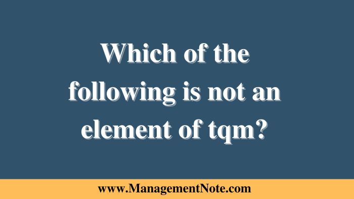 Which of the following is not an element of tqm