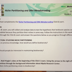 Niche partitioning and dna metabarcoding answer key